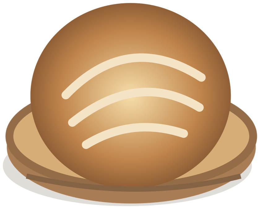 A round loaf on a wooden board